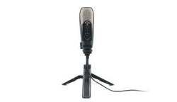 USB LARGE DIAPHRAGM CARDIOID CONDENSER MICROPHONE W/HEADPHONE OUTPUT, TRIPOD STAND AND 10’ USB CABLE