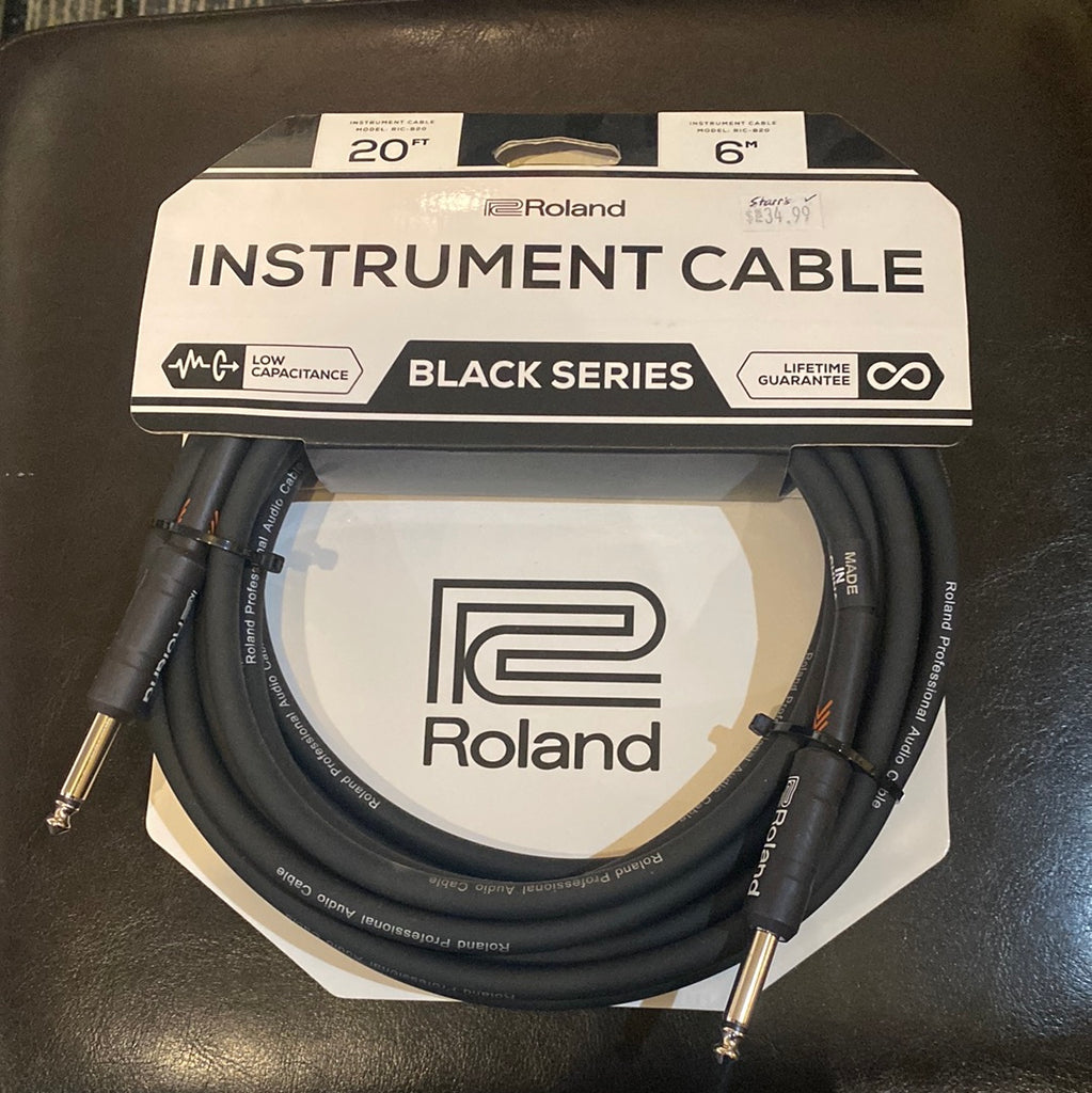 Cord Roland Rinke Roland Black 20ft Series Instrument Cable – Starr's Guitars
