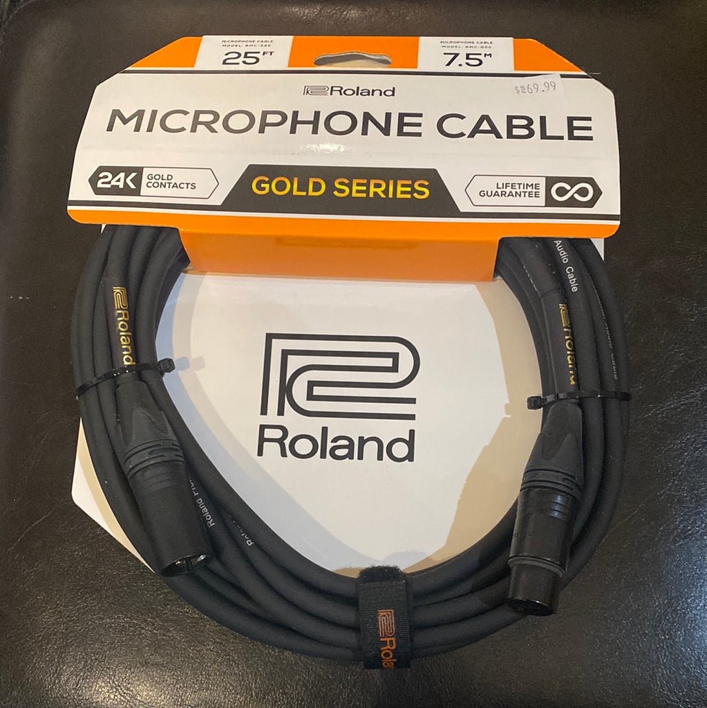 Roland Gold Series Microphone Cable 25ft Starr's Guitars